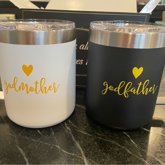 Other - COFFEE MUGS (2) Godmother & Godfather NEW